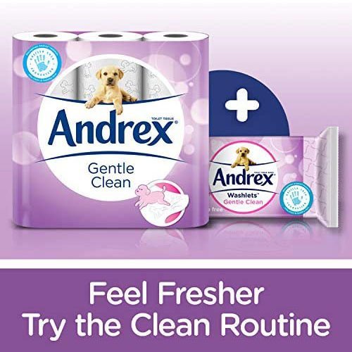 【2024 Limited Time Deals + Free Shipping】Andrex 9 Toilet Roll Pack Gentle Clean Toilet Rolls - toilet paper
