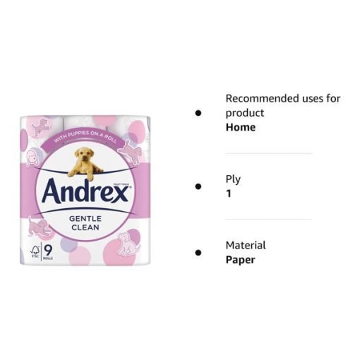 【2024 Limited Time Deals + Free Shipping】Andrex 9 Toilet Roll Pack Gentle Clean Toilet Rolls - toilet paper - Image 4